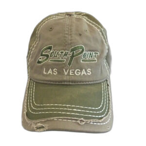 Otto Cap Hat Unisex Adjustable Tan South Point Las Vegas Heavily Distressed